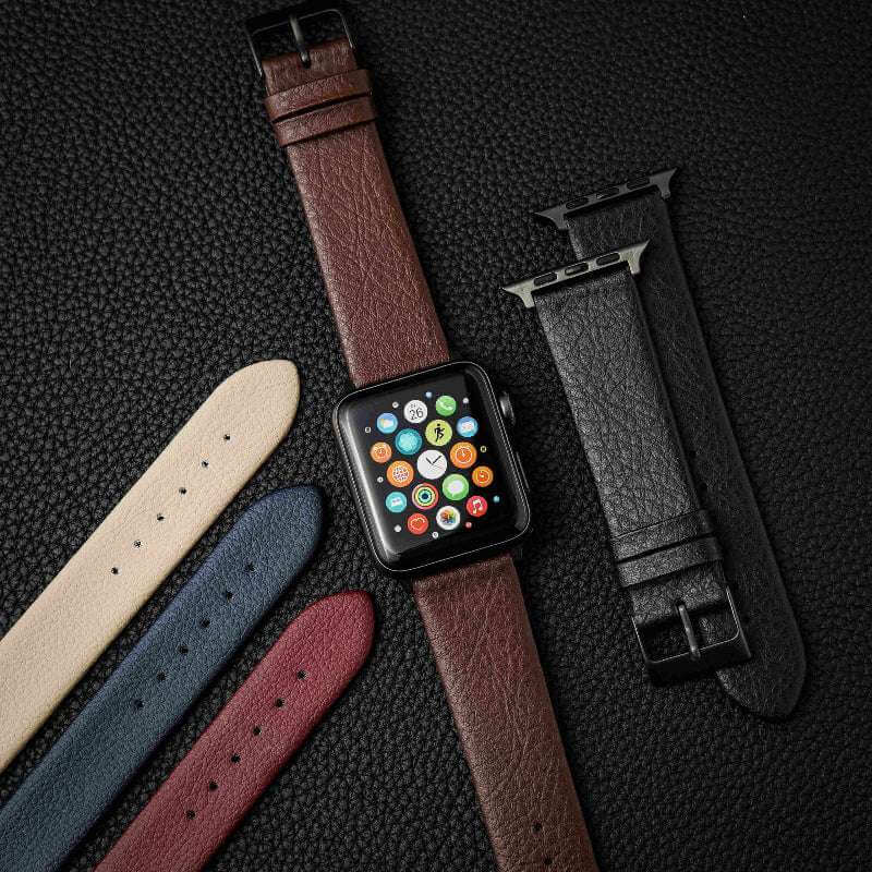 Apple Watch Lederarmband Vegan aus Weinleder – Dunkelbraun - Image 7